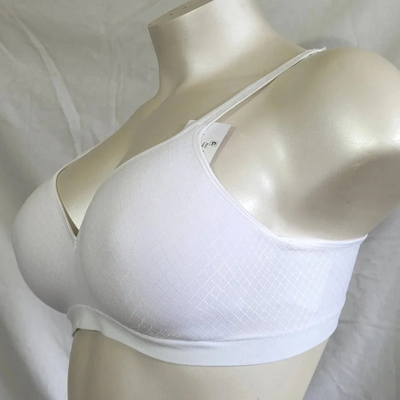 XXL Hanes G260 HU08 HP08 Wire Free Soft Cup Bra White Diamond‎ NWT - Picture 4 of 7